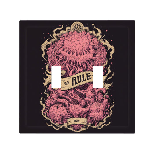 Dark Gothic Octopus/Jellyfish Fantasy Double Light Switch Cover – Vintage Steampunk Wall Plate with Screws