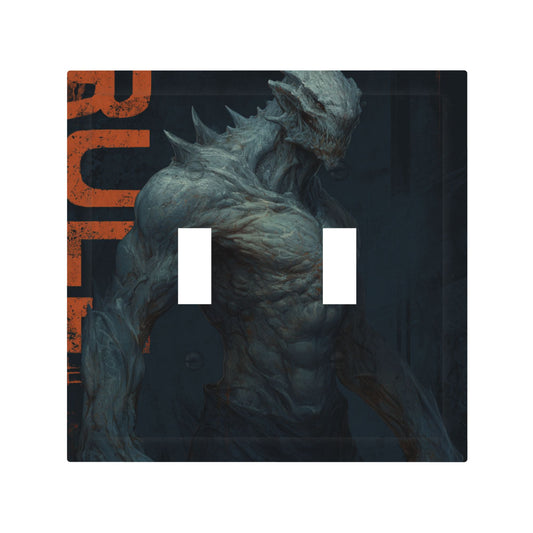 Dark Fantasy Monster-Inspired Double Light Switch Cover – Gothic Sci-Fi Wall Plate with Screws